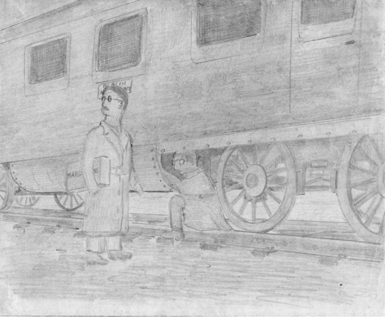 Zeichnung der Flucht von Coenraad Liebrecht Temminck-Groll, undatiert. Dokumentationszentrum NS-Zwangsarbeit