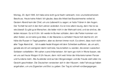 Ausz&uuml;ge aus: Jean Ren&eacute; und Herv&eacute;: Ein Spielball in den Wirren des Krieges. Tagebuch eines Kriegsgefangenen, Seite 92.