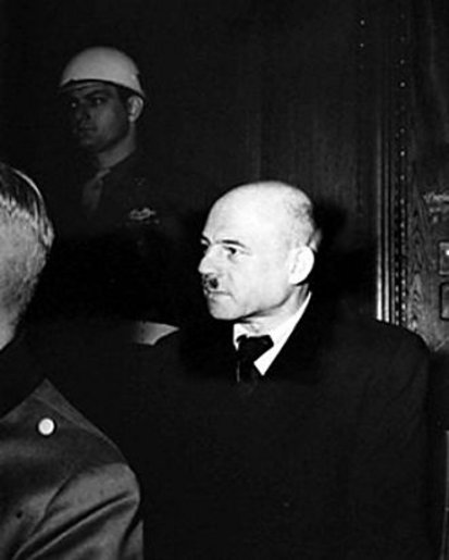 Fritz Sauckel as a defendant in the Nuremberg Trials, 1946 © USHHM