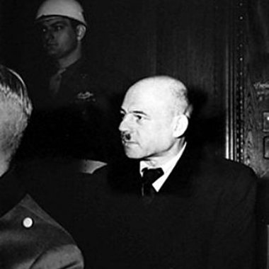 Fritz Sauckel als Angeklagter bei den Nürnberger Prozessen, 1946, USHMM
