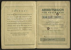 Arbeitsbuch von Jan Skórski, ehem. Zwangsarbeiter bei Trillke, Dokumentationszentrum NS-Zwangsarbeit/Sammlung Berliner Geschichtswerkstatt, dzsw11015
