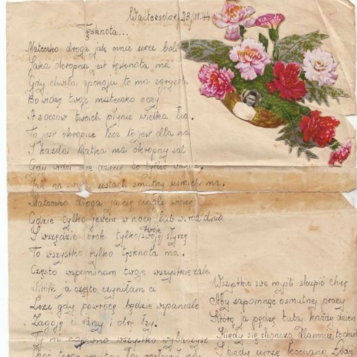 Brief der polnischen Zwangsarbeiterin Alicja Nabiałczyk an ihre Mutter.