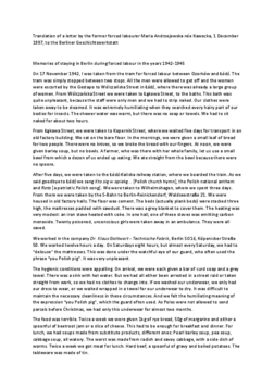 Letter from former forced labourer Maria Andrzejewska